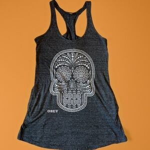 Comfy OBEY jersey racerback sugar skull dress WITH POCKETS!